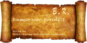 Baumgartner Kornél névjegykártya